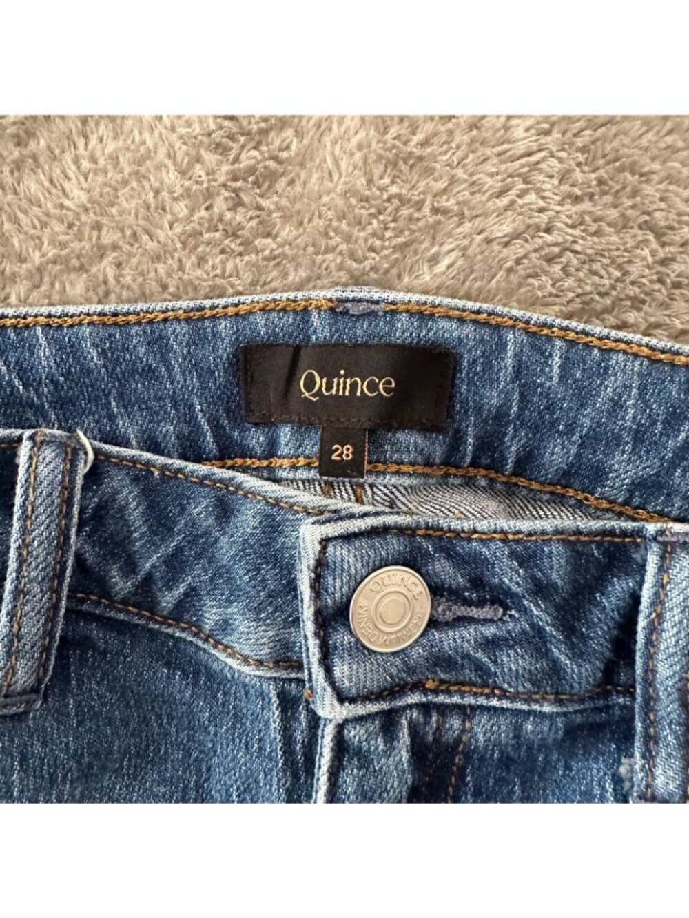 Quince Bella High Rise Stretch Relaxed Straight Leg Jeans Women's size 28 - Picture 2 of 8